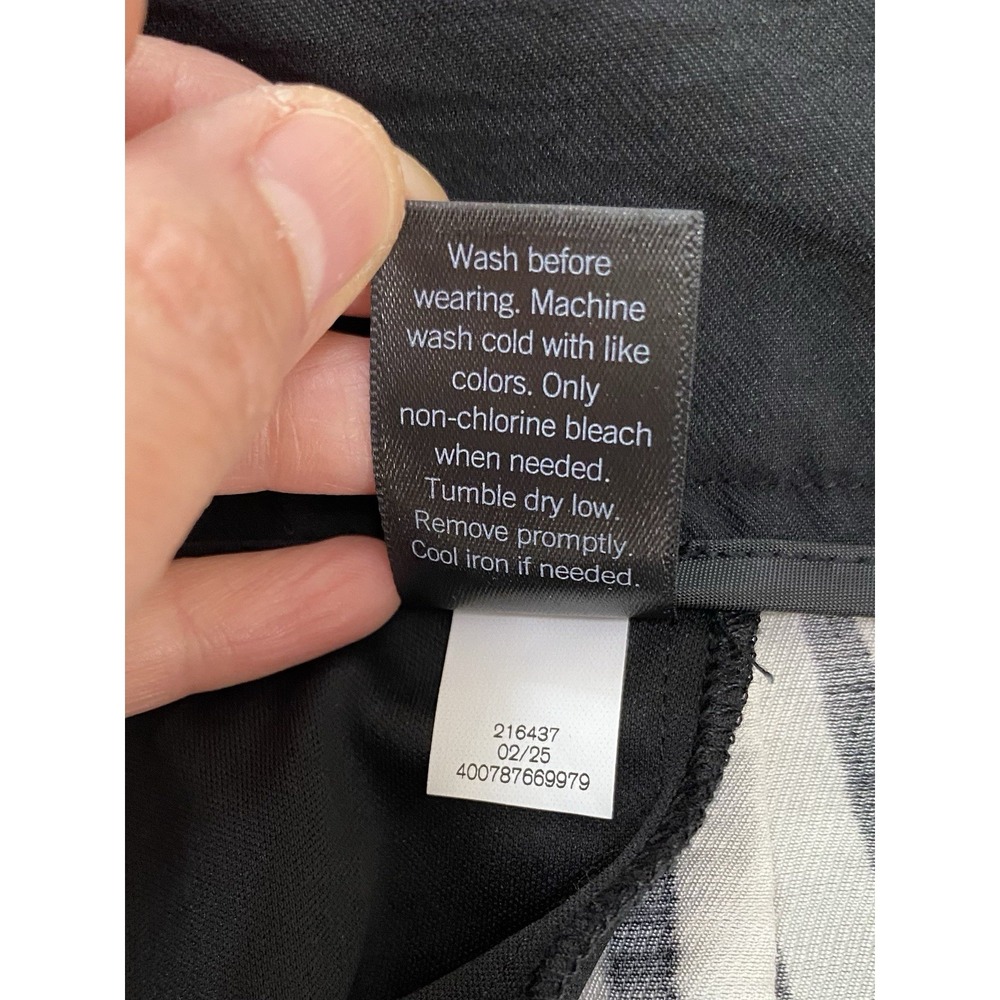 NWT Simply Vera Vera Wang Women's XL Cream Black Striped High Rise Pull On Pants - Picture 9 of 9